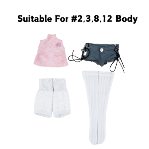Mini Sex Dolls Clothes Buying Denim Shorts Suit (For #2,3,8,12 Body)