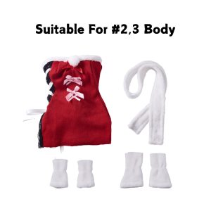 Mini Sex Doll Dress Up Red Plush Skirt Set Cosplay Clothing (For #2,3,12 Body)