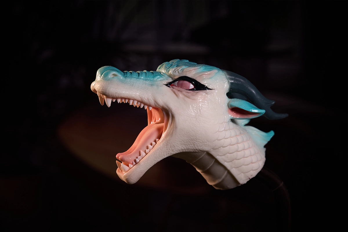 Aurora Ice Dragon Visual Design with Azure Horns