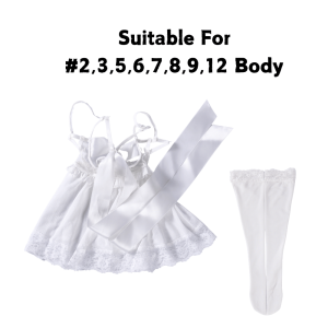 White Sexy Lingerie Mini Sex Doll Clothes Sleep Dress ( For #2,3,5,6,7,8,9,12 Body)