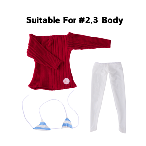 Cute Red Sweater Striped Bikini Hentai Figure Clothes (For #2,3 Body)