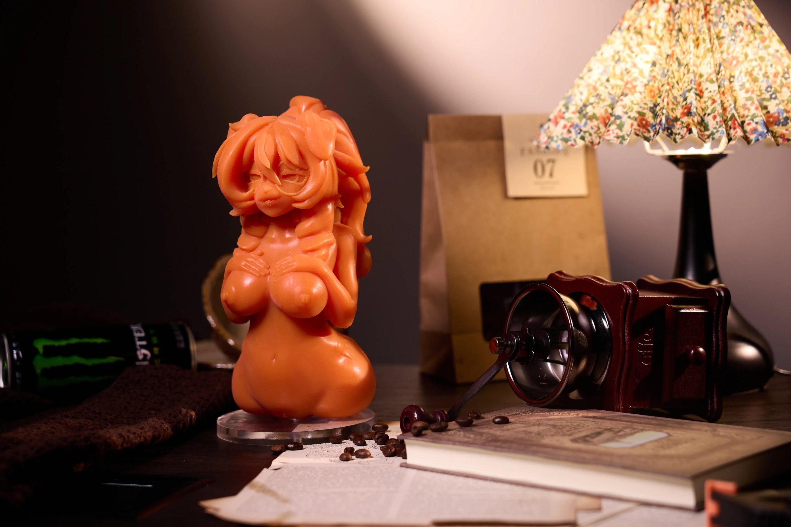 MRL Kuru anime dog girl onahole standing on a desk displaying its 26cm compact collectible size