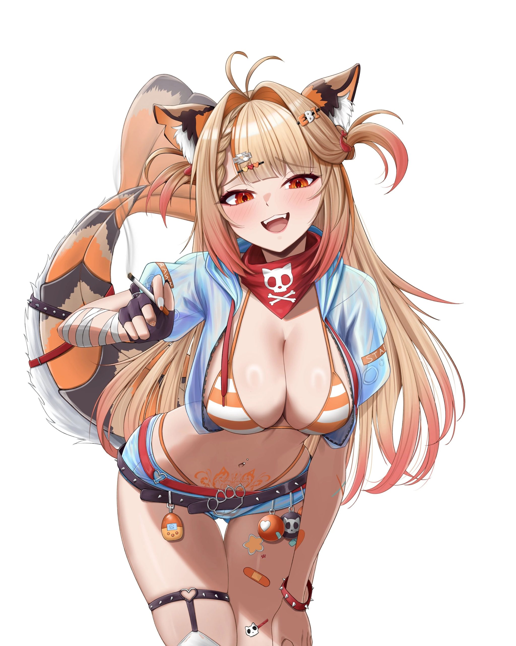 Ebiko VTuber character illustration showing prawndere personality