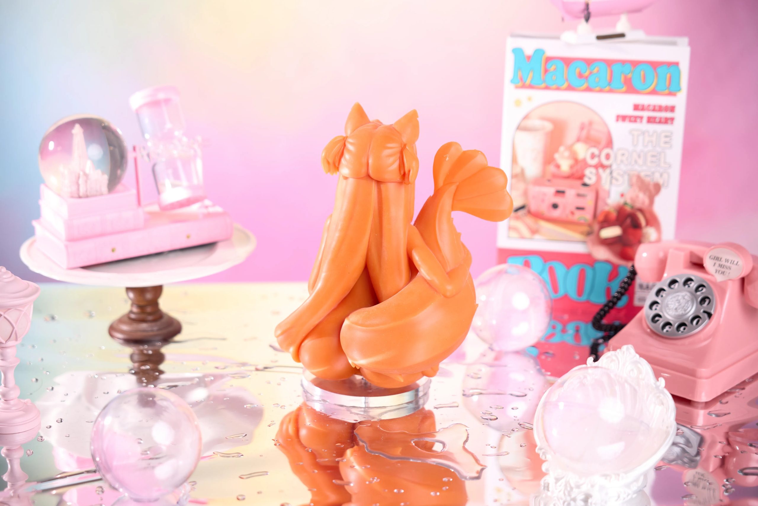 Smooth orange medical silicone finish on the back of Ebiko monster girl sex doll