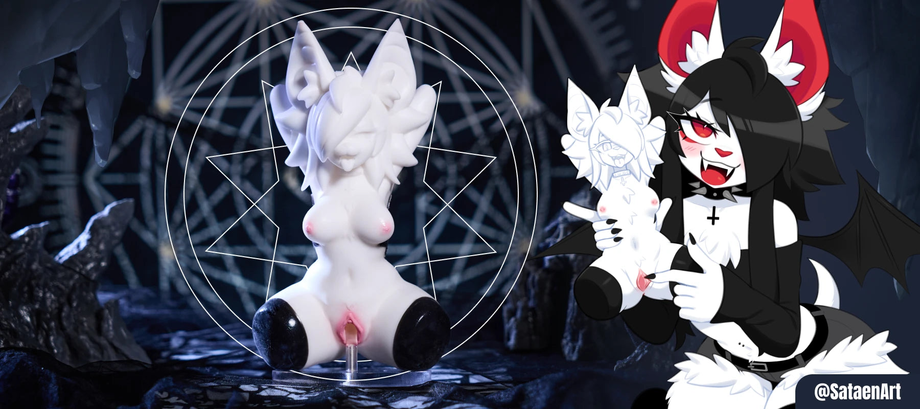 Asphodel Goth Bat Girl Banner Desktop