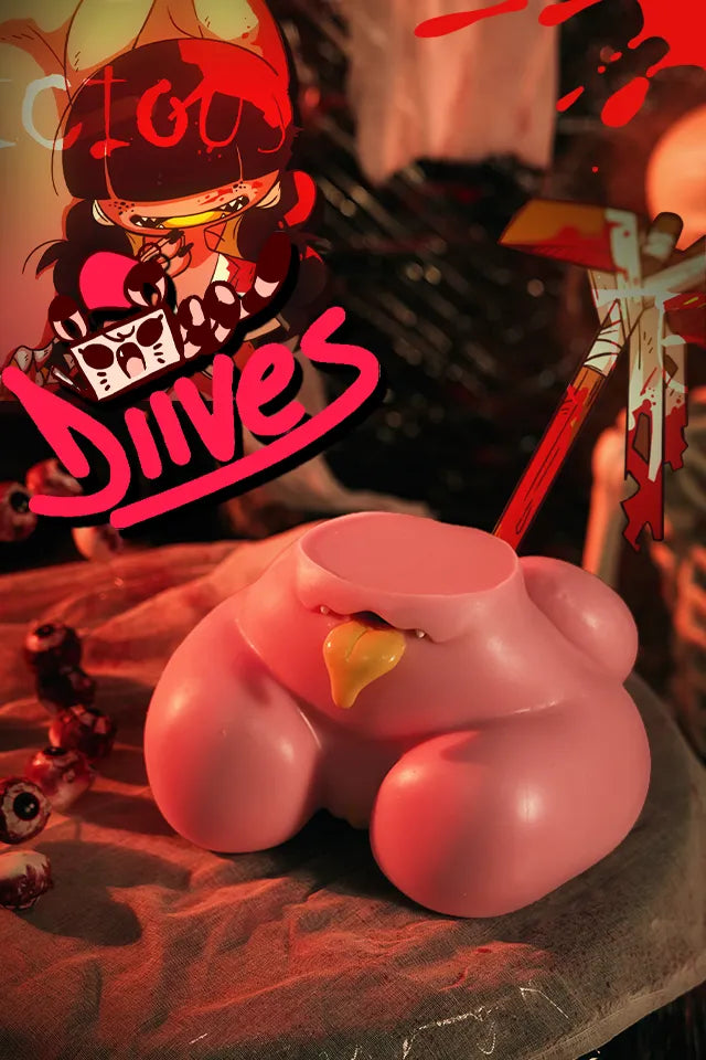 Vertical portrait of the atmospheric Mrlsexdoll and DiivesArt co-branded Heketa torso sex toy