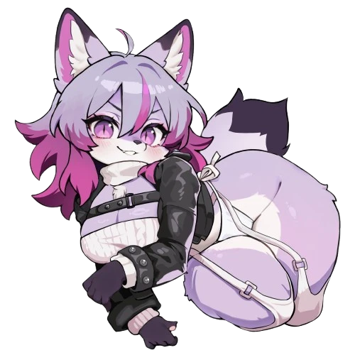 Chibi style illustration of Vixen Voss fox girl