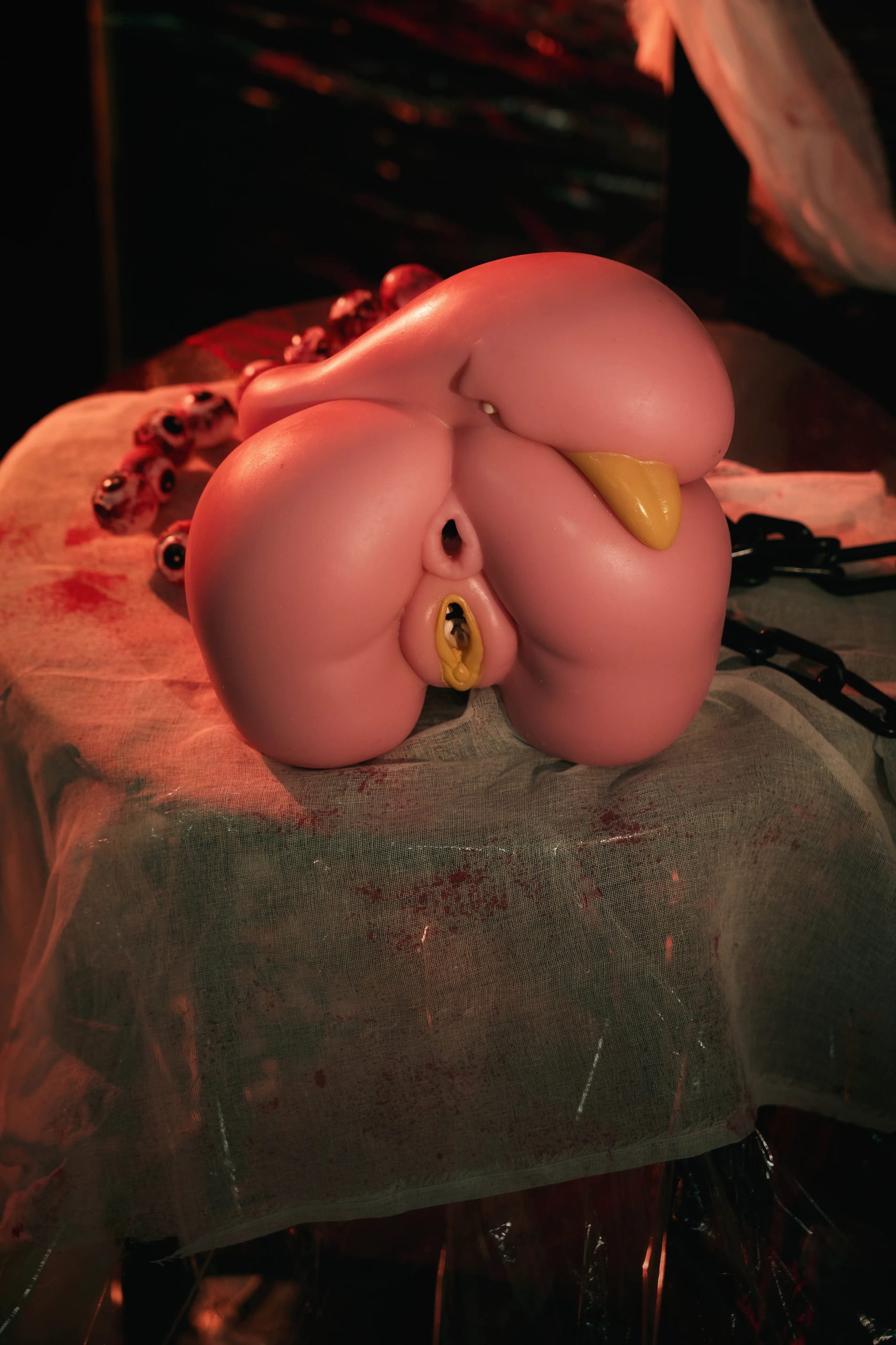 Side angle view of the Heketa monster girl torso sex doll