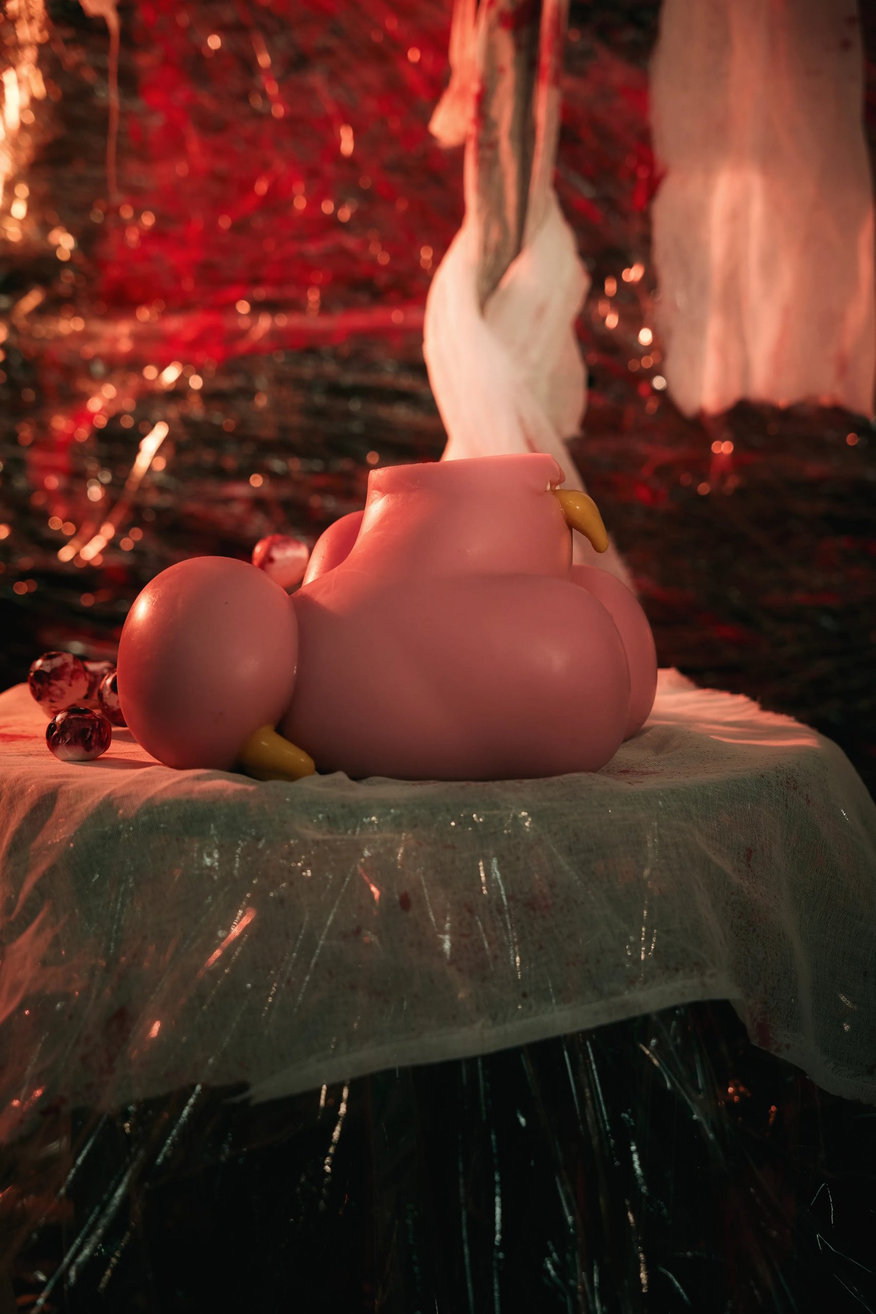 Profile view showing the anatomical curves of the torso doll