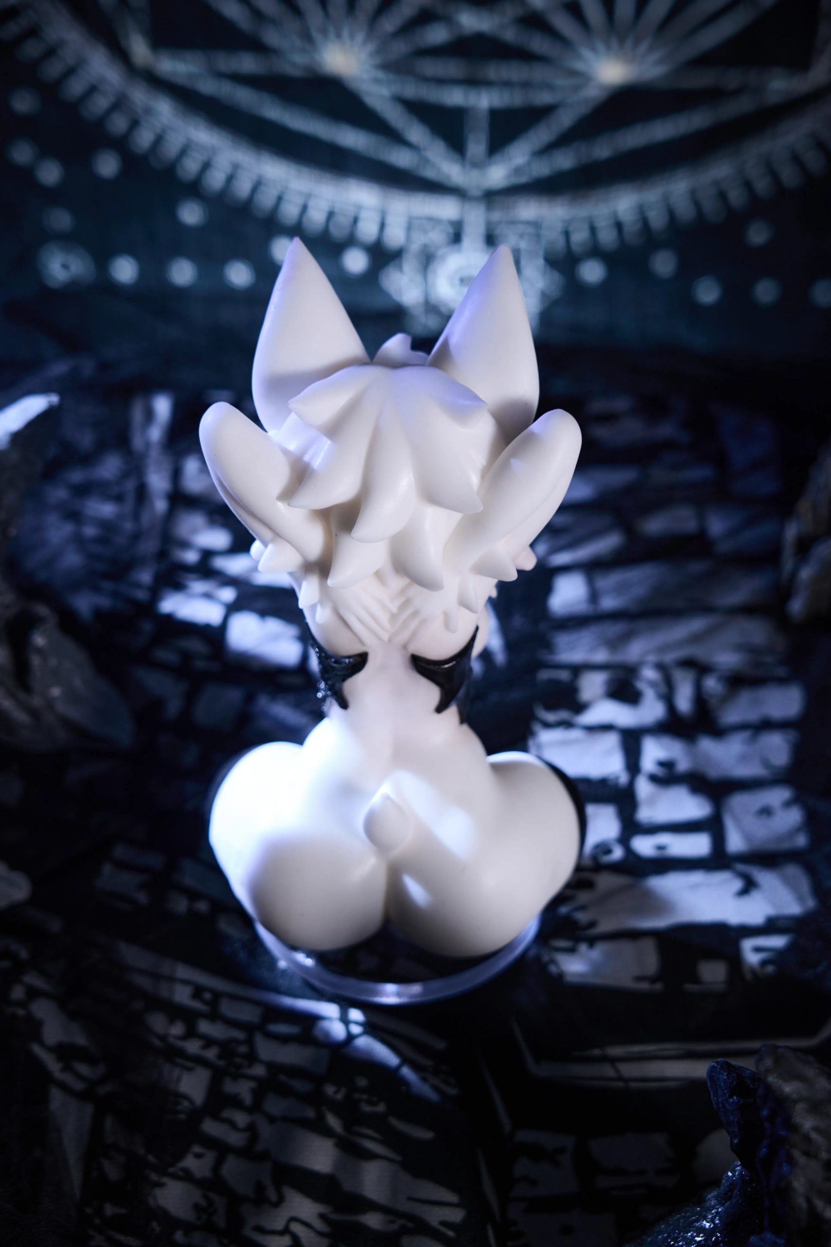 Asphodel gothic vampire bat girl sex doll — black and white dual color silicone
