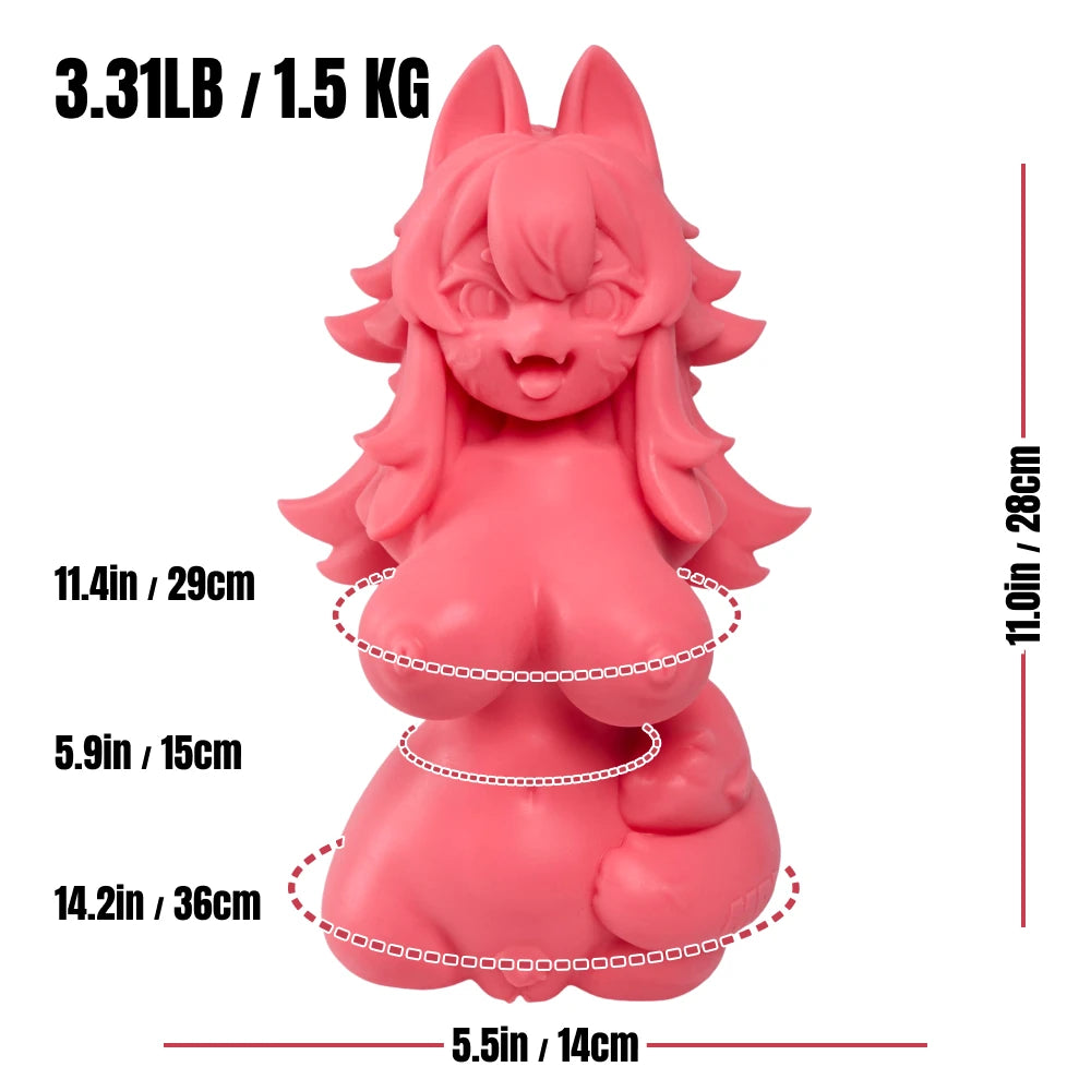 Detailed size and measurement specifications chart for the Nefenir hentai onahole