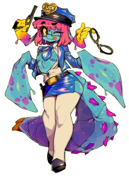 Slugbox original Cteno artwork — sea-creature OC with freckles and tentacle Handacles