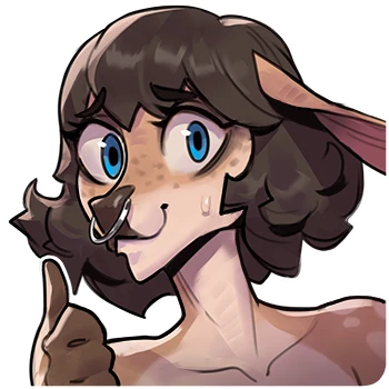 Close-up portrait illustration of Lana's deer features and piercings