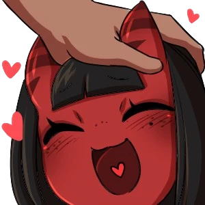 Cute chibi vector character art design of Meru the Succubus with large expressive eyes