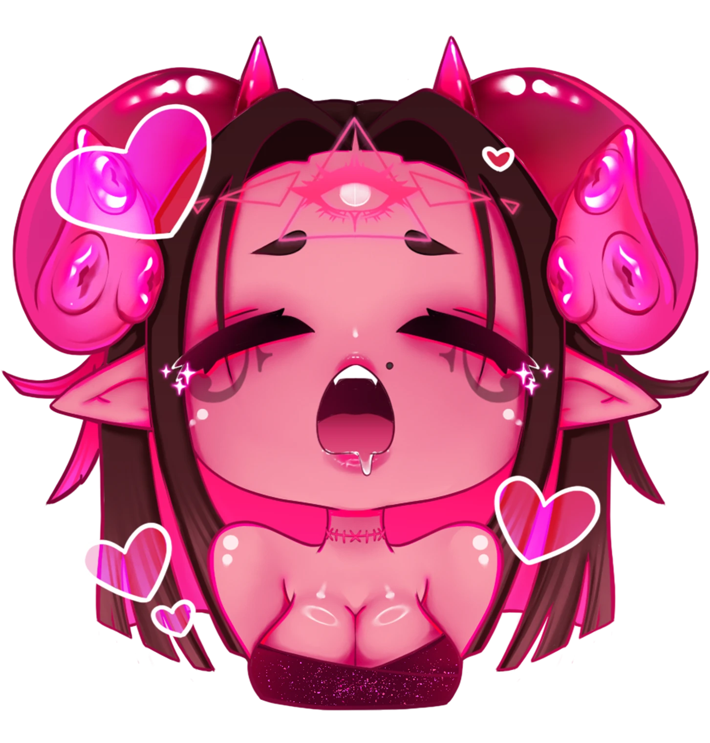 Cute chibi style illustration of VTuber Zombaebby demanding daily worship