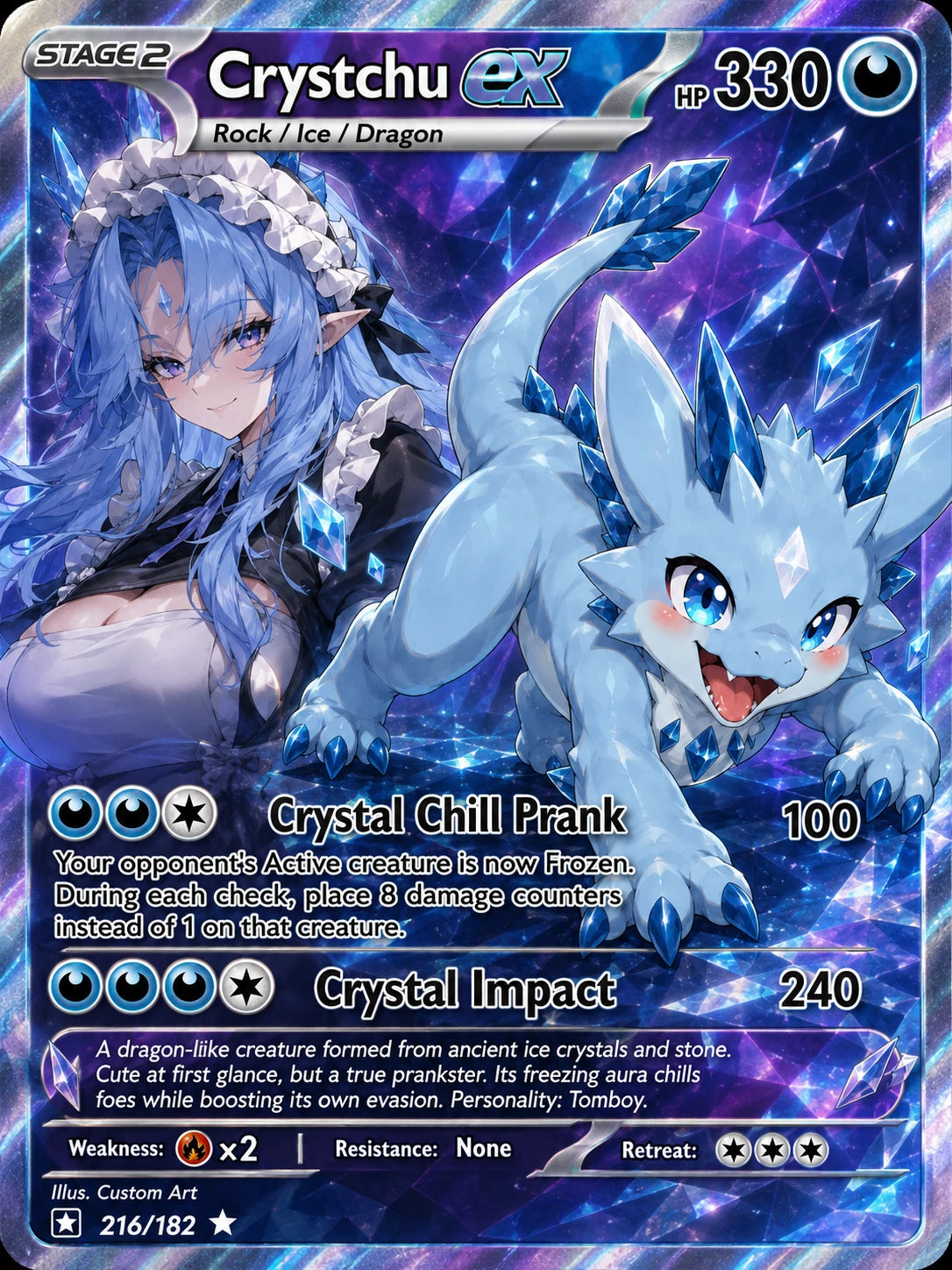 Crystchu EX Ice Dragon Collectible Character Card