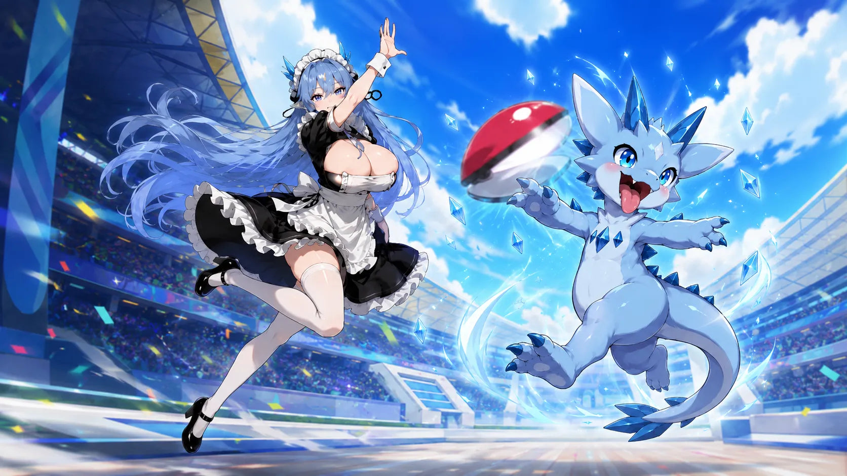 Crystchu Ice Dragon Pokemon Sex Doll in Summoning Arena