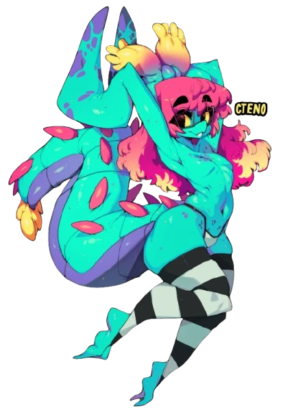 Cute Cteno character art — Slugbox original sea-creature monster girl design