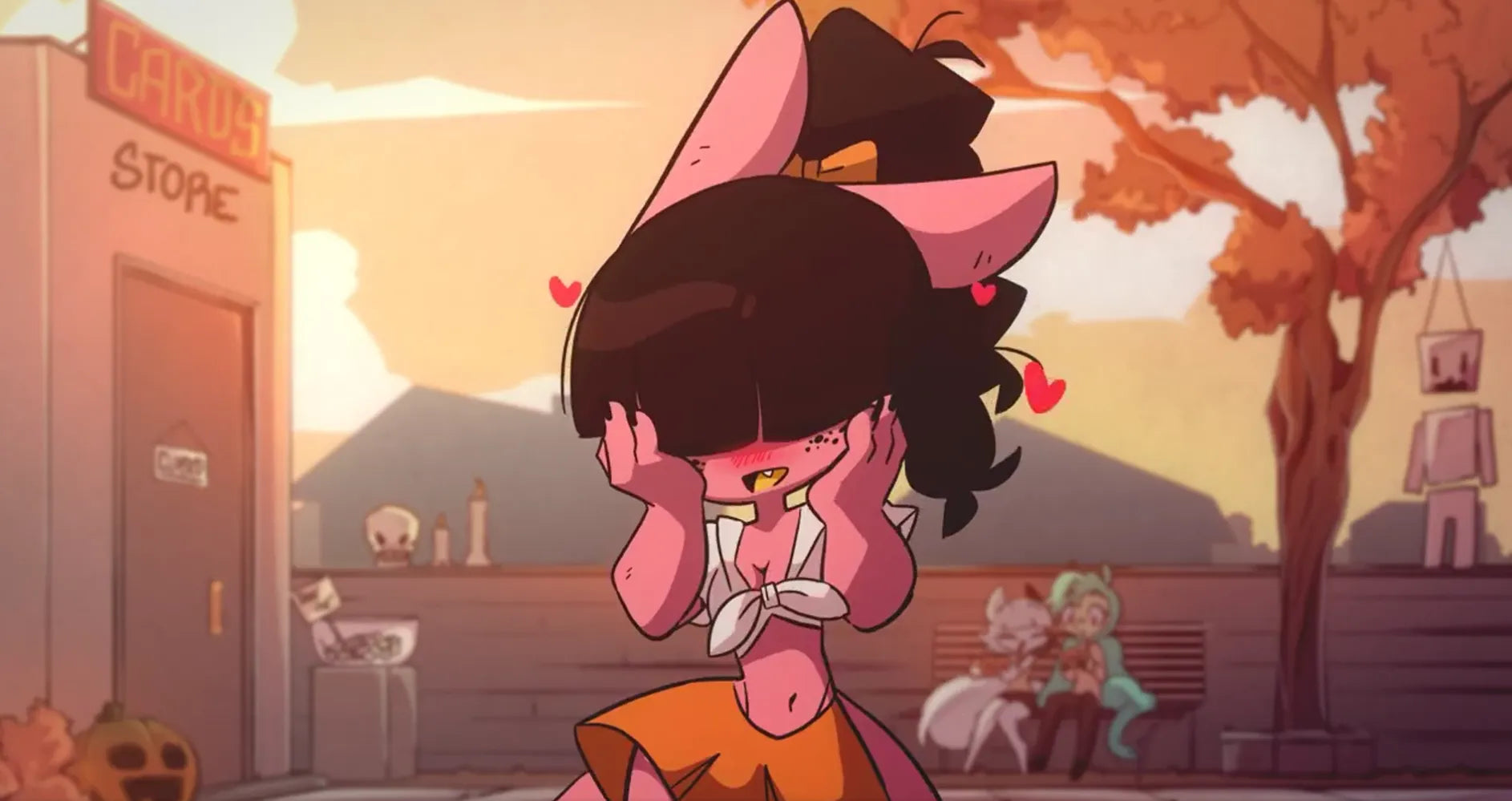 Heketa in her friendly pink form with bunny ears