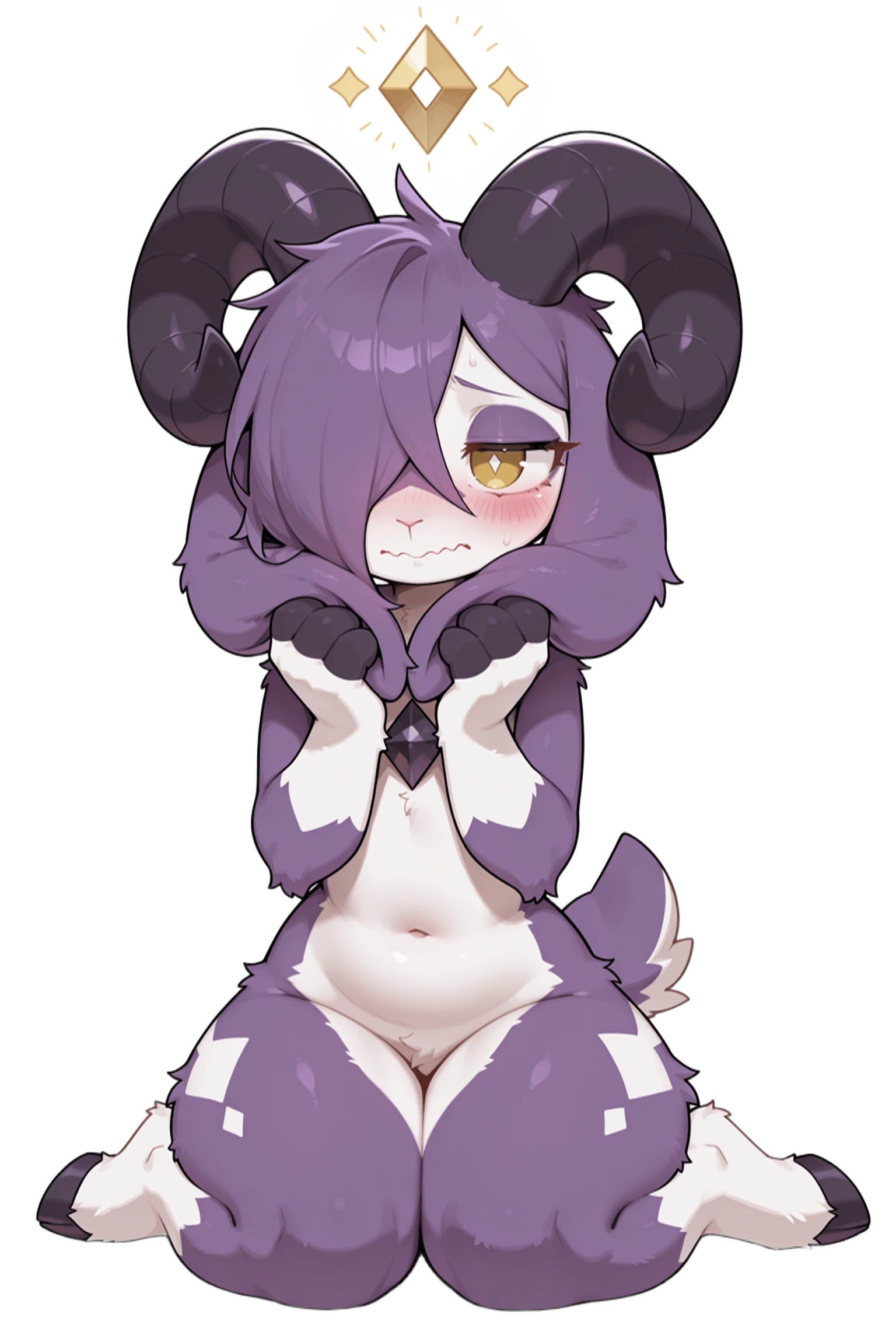 Shimu furry pokemon character art – purple goat bunny original design by Mrlsexdoll