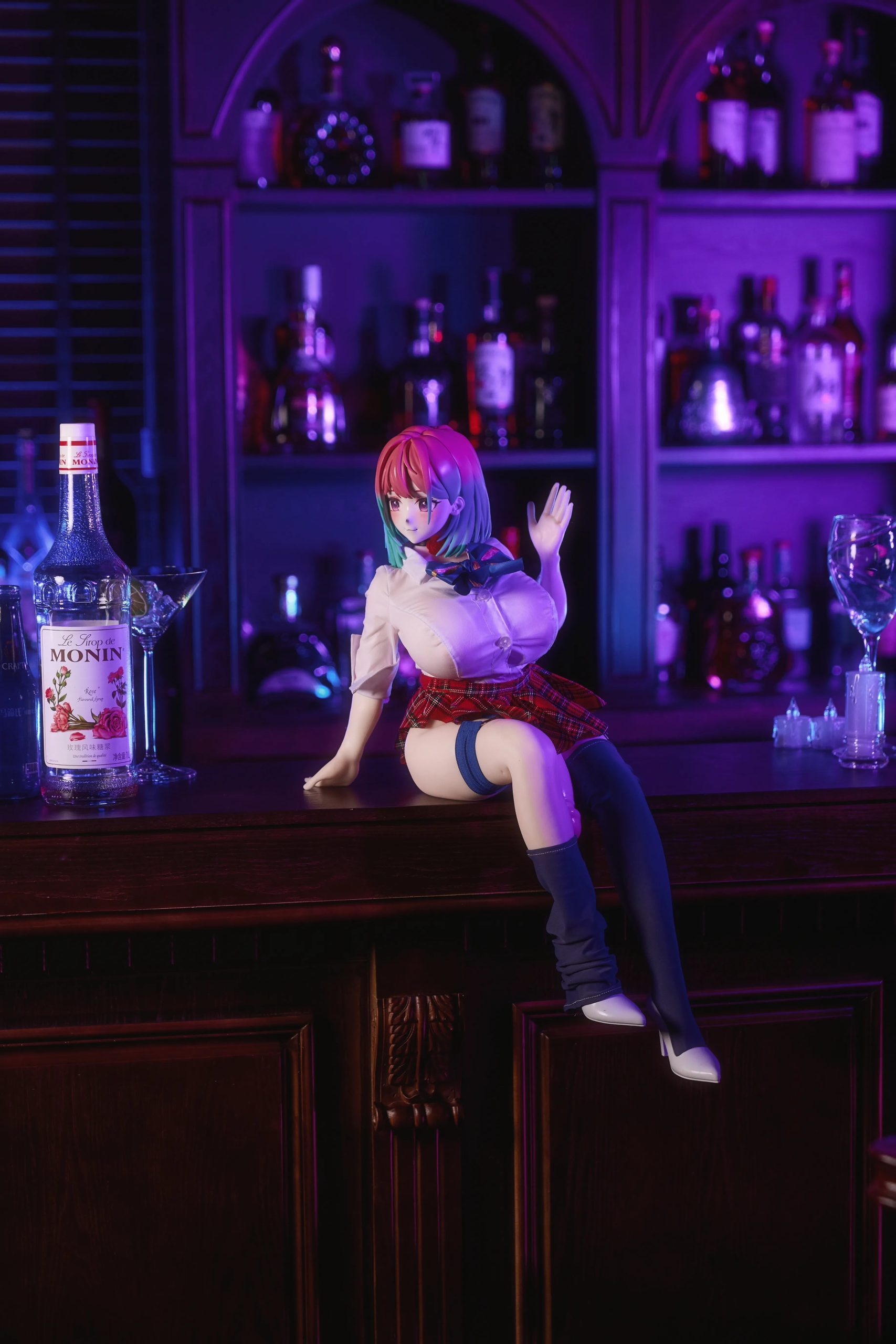 Angled body profile of the 66cm Reiyu GuiGui futanari silicone doll
