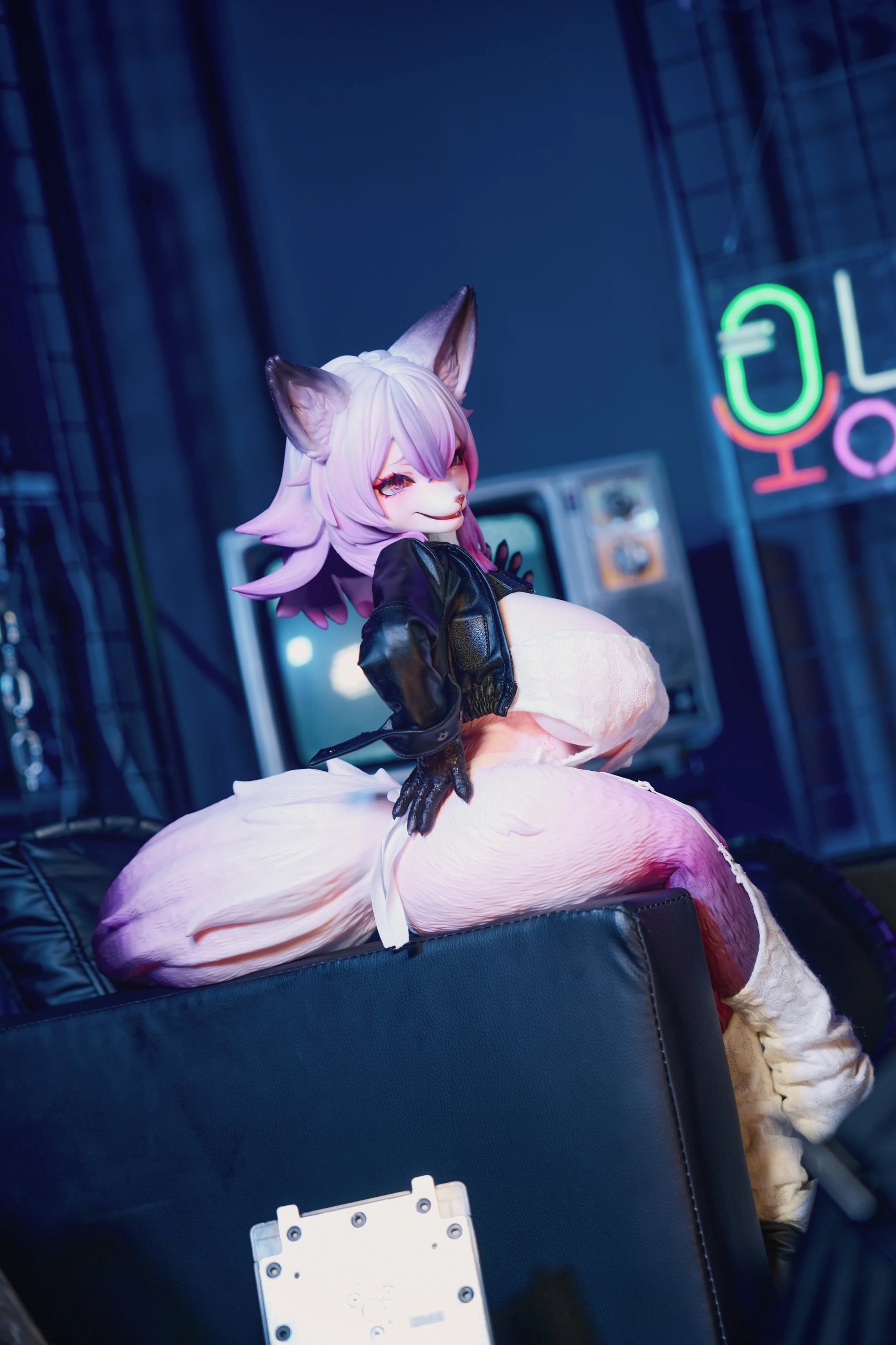 Vixen Voss fox girl hentai figure in a dynamic pose supported by tail