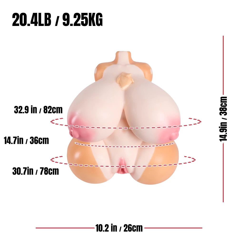 Detailed product dimension and specification diagram for the MRL Sexdoll Lana torso