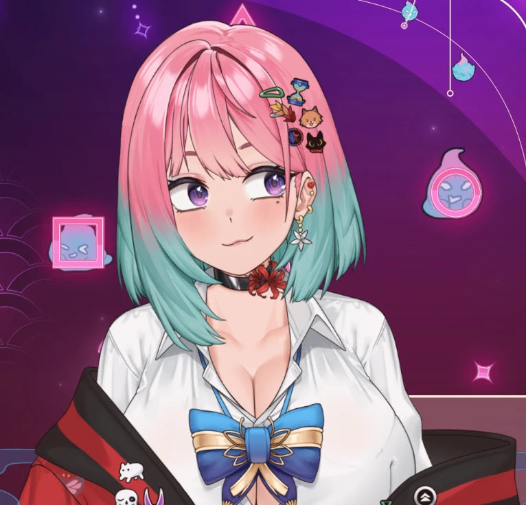 Official VTuber character reference sheet for Reiyu GuiGui Poltergeisha Gamer