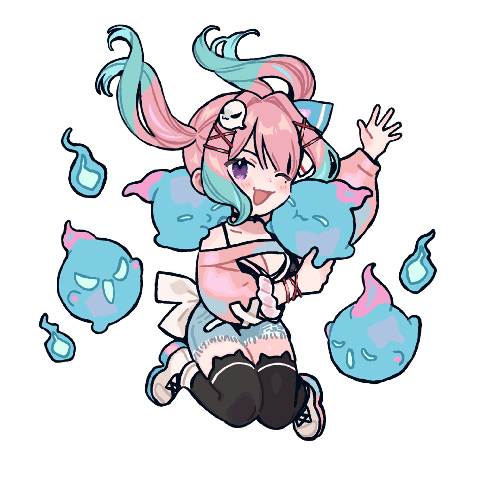 Official 2D character illustration of VTuber Reiyu GuiGui