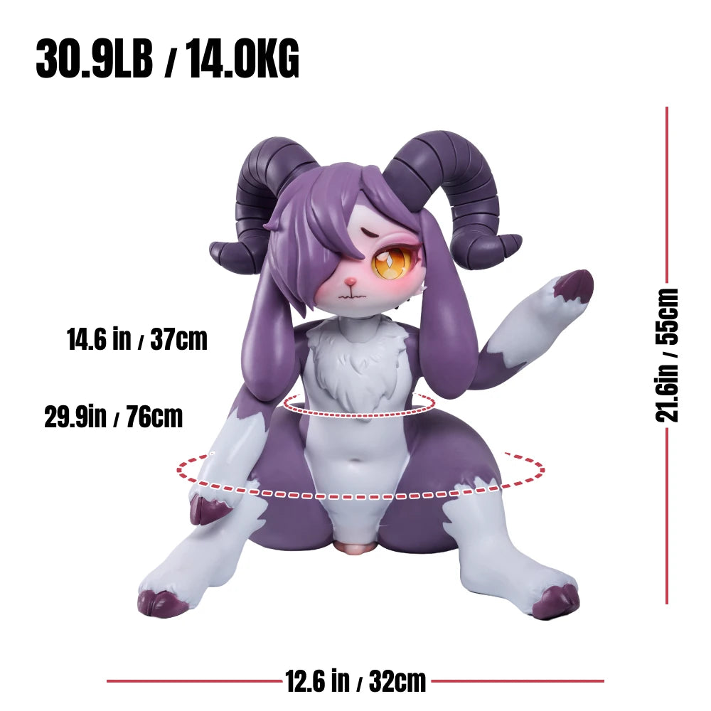 Infographic detailing the height, weight, and physical dimensions of the Shimu furry sex doll