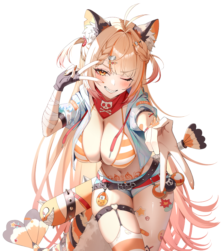 Ebiko VTuber character standing in tiger prawn monster girl form
